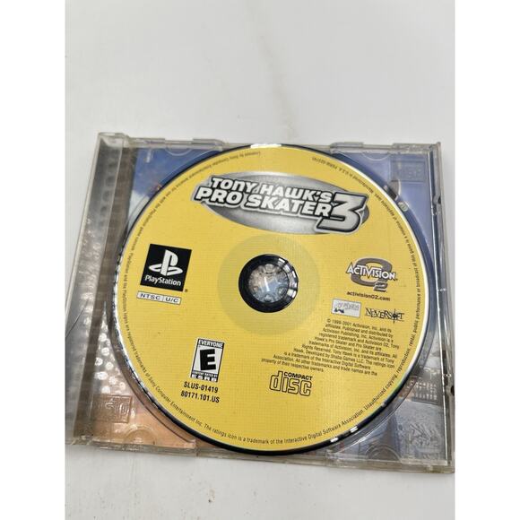 Tony Hawk's Pro Skater 3 (Sony PlayStation 1, 2001) PS1 - Disc Only - Tested - Picture 4 of 5